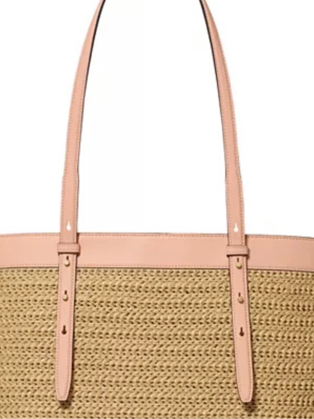 Kate Spade Do It All Straw Tote Bag - Leather Handled Straw Beach Carryall, NWT